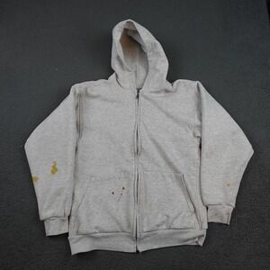 Vintage Pluma Hoodie Mens Large Gray Full Zip Thermal Lined Workwear